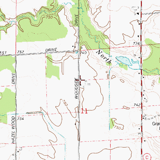 Topographic Map of North Pittsfield School (historical), WI