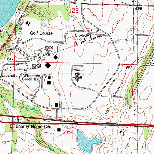 Topographic Map of Phoenix Sports Center, WI