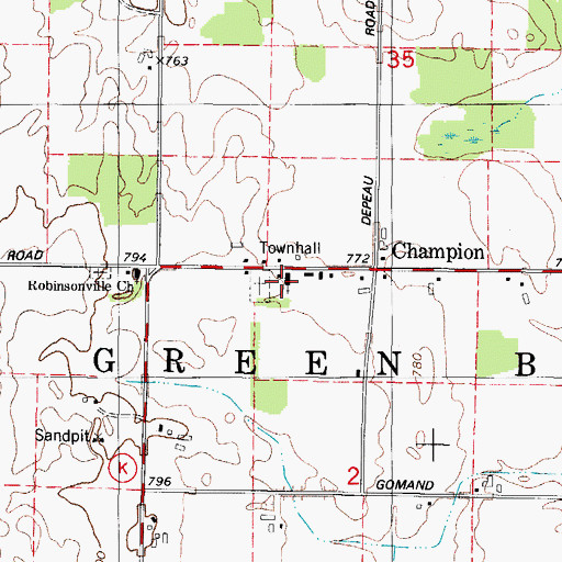 Topographic Map of Saint Joseph Catholic Church, WI