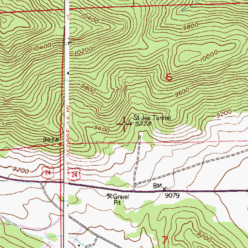 Topographic Map of Saint Joe Tunnel, CO