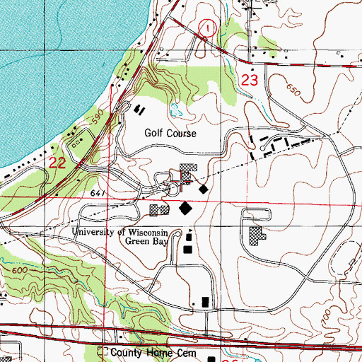 Topographic Map of Theatre Hall, WI