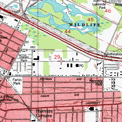 Topographic Map of Tower East Industrial Park, WI