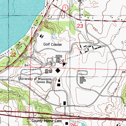 Topographic Map of University Union, WI