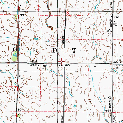 Topographic Map of Water Division School (historical), WI