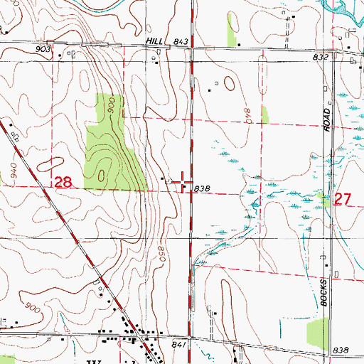 Topographic Map of Wayside School (historical), WI