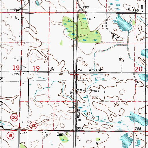 Topographic Map of West Eaton School (historical), WI