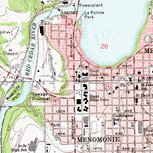 Topographic Map of Bowman Hall, WI