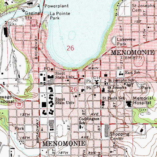 Topographic Map of Centenary Methodist Episcopal Church (historical), WI
