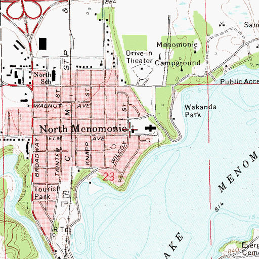 Topographic Map of Christ Lutheran Church, WI