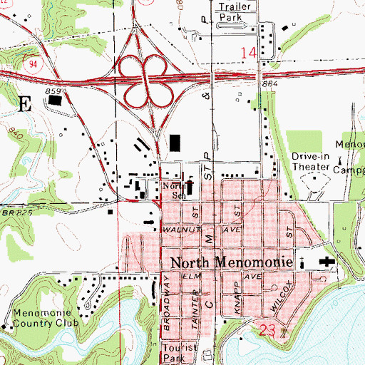 Topographic Map of Christs Church, WI
