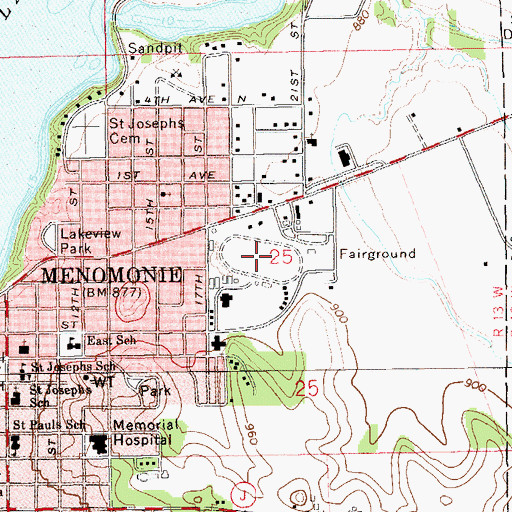 Topographic Map of Dunn County Fairgrounds, WI
