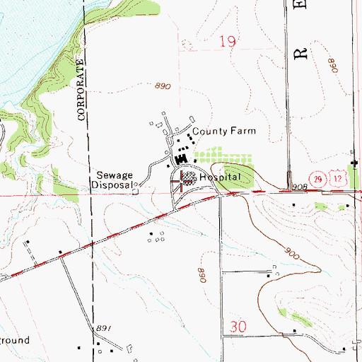 Topographic Map of Dunn County Health Care Center, WI