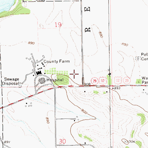 Topographic Map of Dunn County Jail, WI