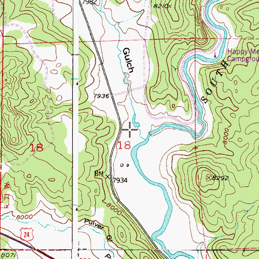 Topographic Map of Tappan Gulch, CO