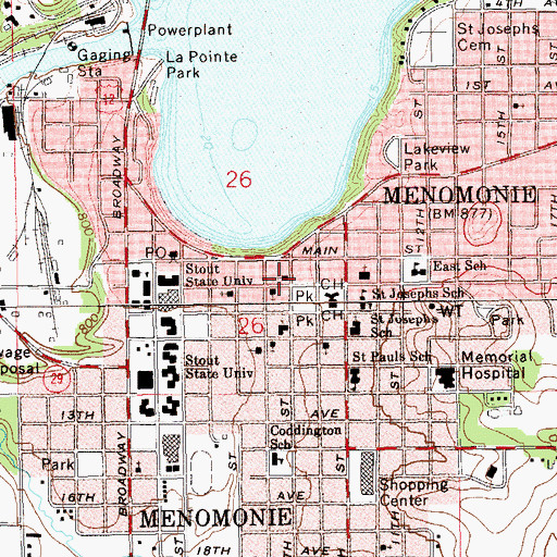Topographic Map of First Evangelical Church, WI