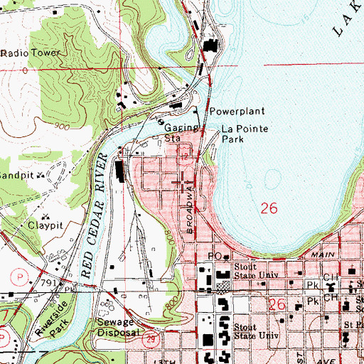 Topographic Map of Fleming Hall, WI