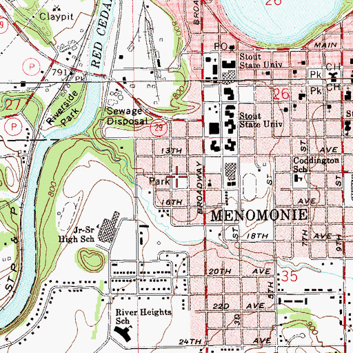 Topographic Map of Fowler Park, WI