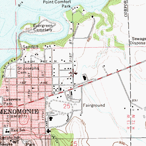 Topographic Map of Good Shepard Free Lutheran Church, WI