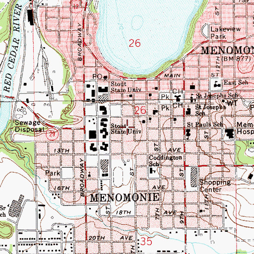 Topographic Map of Jarvis Hall, WI
