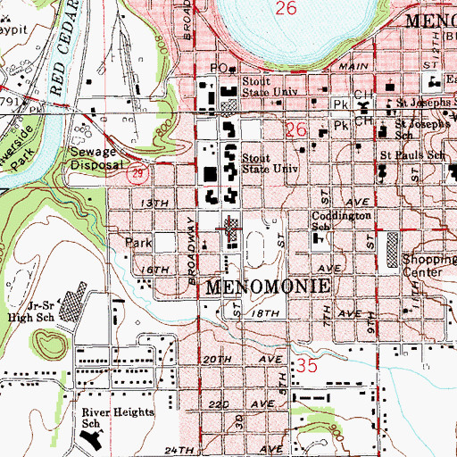 Topographic Map of Johnson Fieldhouse, WI