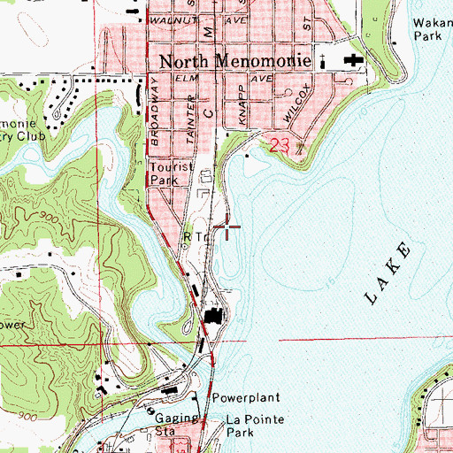 Topographic Map of Lakeside Park, WI