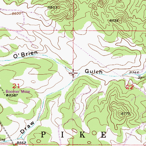 Topographic Map of Alexander Draw, CO