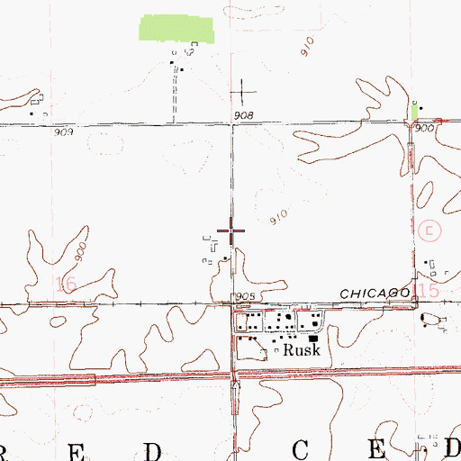 Topographic Map of Sherbourne Prairie, WI