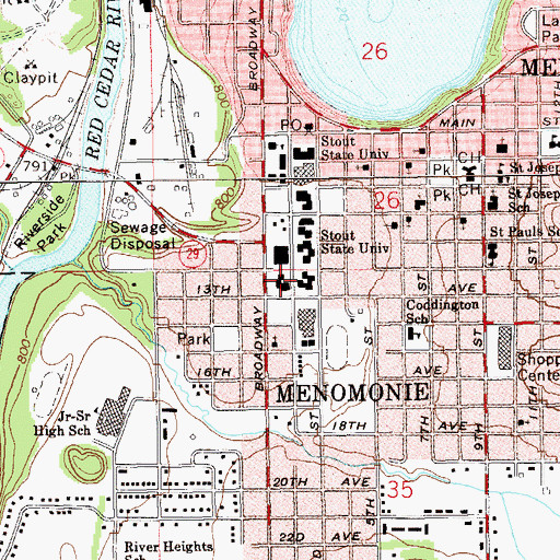Topographic Map of South Hall, WI