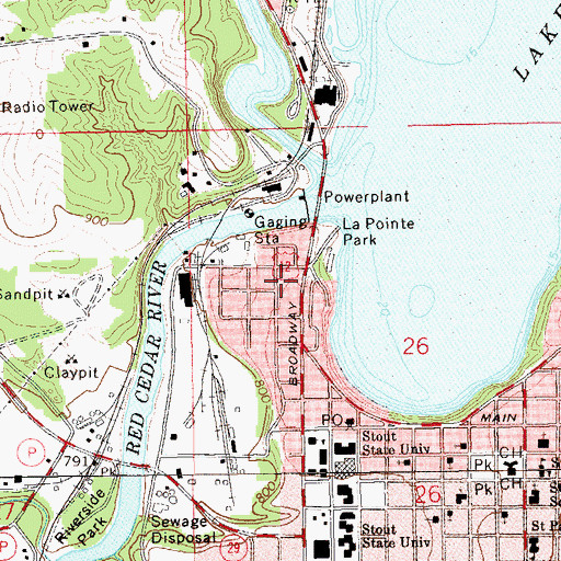 Topographic Map of Wigen Hall, WI