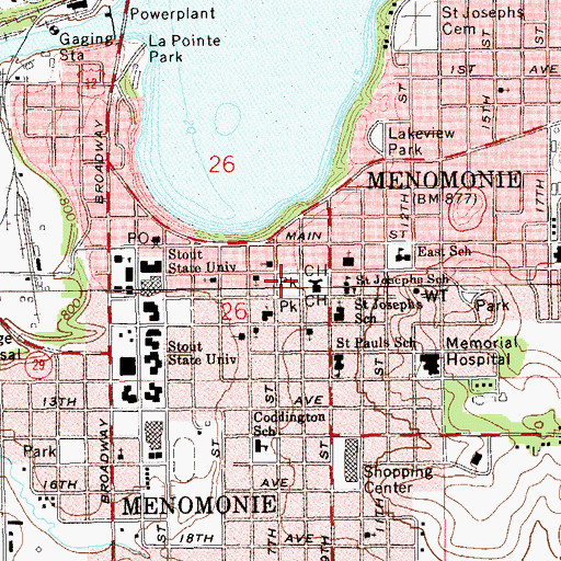 Topographic Map of Wilson Park, WI