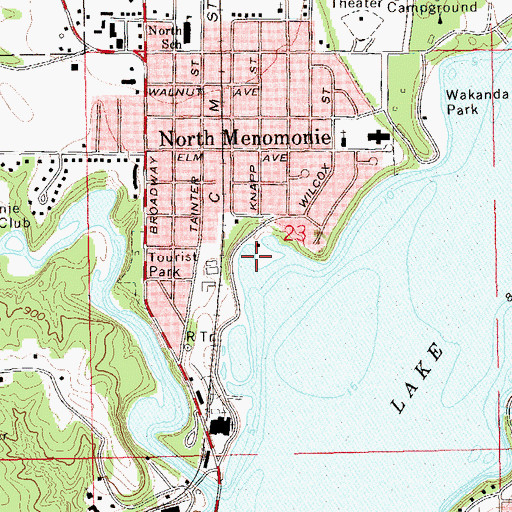 Topographic Map of Wolske Bay Marina, WI
