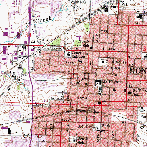 Topographic Map of Assembly of God Tabernacle, WI