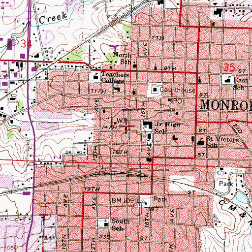 Topographic Map of Bethel Evangelical United Brethren Church (historical), WI
