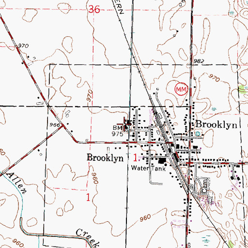 Topographic Map of Brooklyn Elementary School, WI