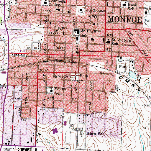 Topographic Map of Lincoln Park, WI