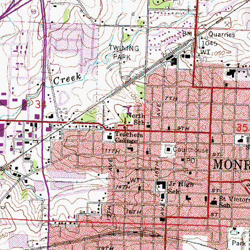 Topographic Map of Mount Olive Evangelical Lutheran Church, WI