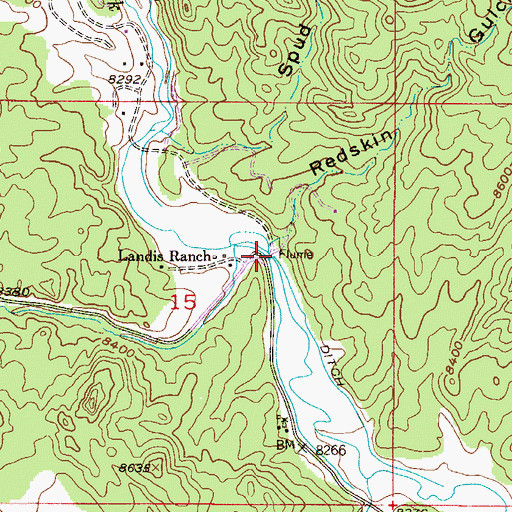 Topographic Map of Redskin Gulch, CO