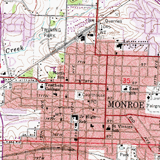 Topographic Map of Universalist Church, WI