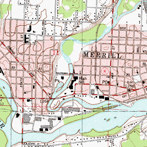 Topographic Map of Bethlehem Lutheran Church, WI