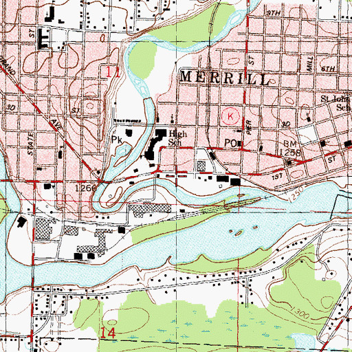 Topographic Map of Bible Presbyterian Church (historical), WI