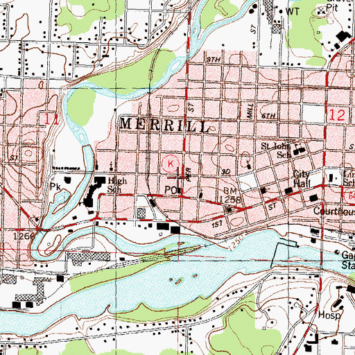 Topographic Map of Church of the Ascension, WI