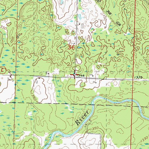 Topographic Map of Copper School (historical), WI