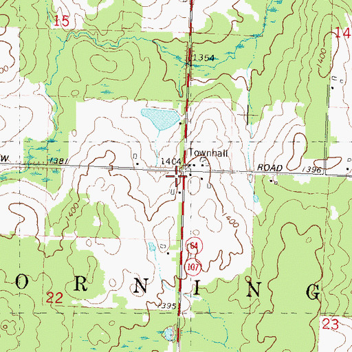 Topographic Map of Corning School (historical), WI