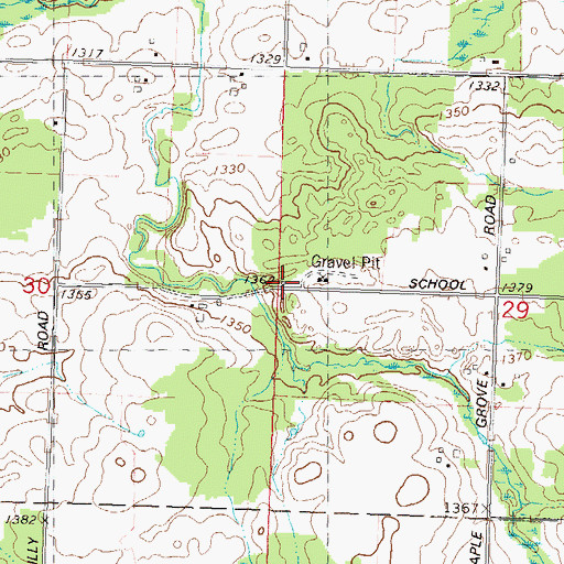 Topographic Map of Elm Grove School (historical), WI