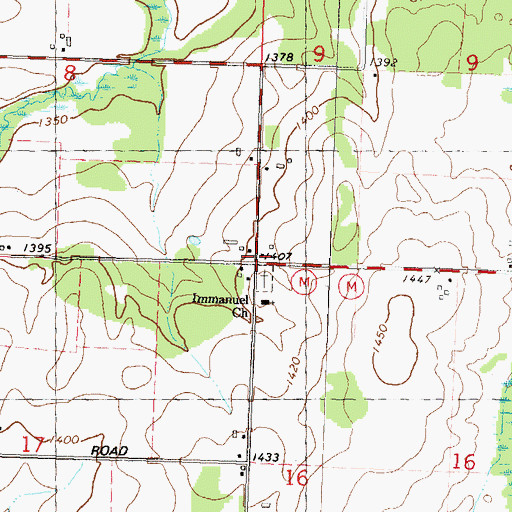 Topographic Map of Emmanuel School (historical), WI