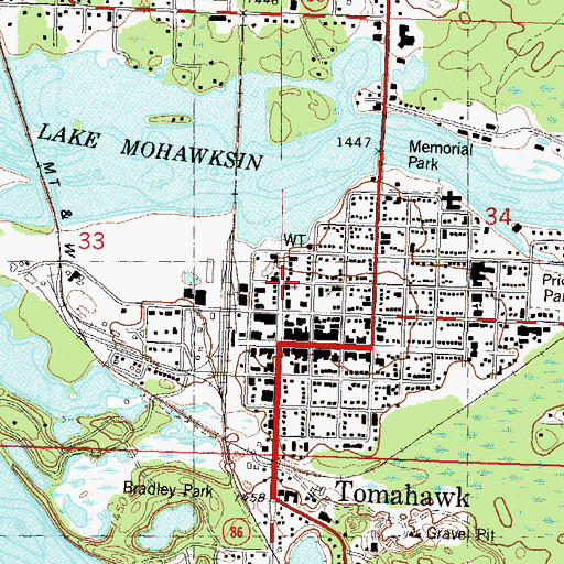 Topographic Map of Evangelical Covenant Church, WI