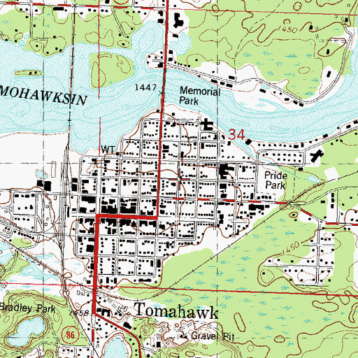 Topographic Map of First Congregational Church, WI