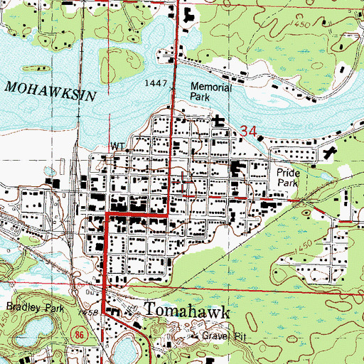 Topographic Map of Fourth Ward School (historical), WI