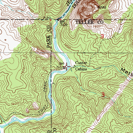 Topographic Map of Metberry Gulch, CO