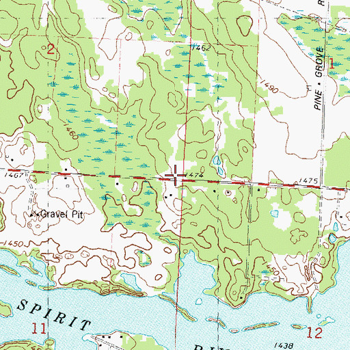 Topographic Map of Gladfelter School (historical), WI